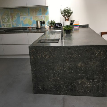 Hither Green Seamless Polished Concrete Worktop / Endpanel / backsplash.