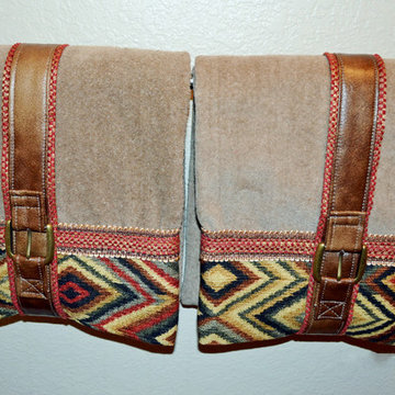 Bathroom Towels with Leather Strap