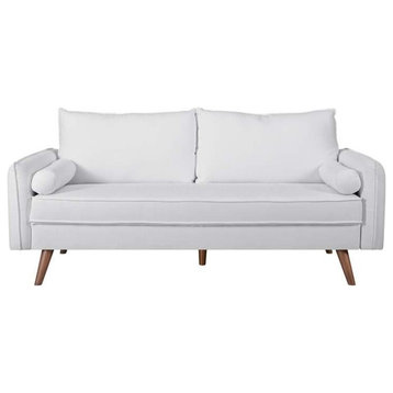 Champion Upholstered Fabric Sofa, White