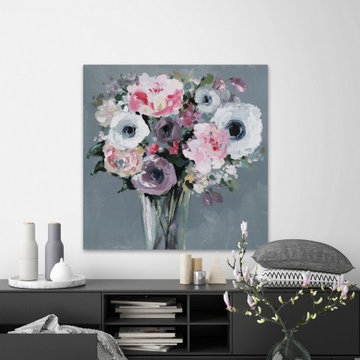 "Classic Flower Arrangement" Painting Print on Wrapped Canvas