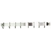 Handcrafted 30" Easy Mount Wall Rack w 6 Hooks, Stainless Steel