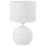 Eglo - Montalbano, 2/1-Light Table Lamp, Round Base, White Finish, White Fabric Shade - Eglo's Montalbano family boasts transitional style. This 2-LED-bulb