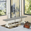 V-Style 15X72, Dining Bench With Wirebrushed Linen White Leg And Cement Top