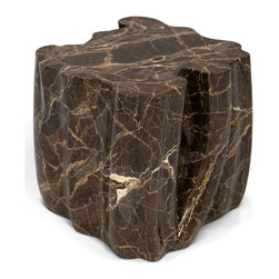 MONOCHROME BROWN FAUX-MARBLE Side Tables - Side Tables And End Tables