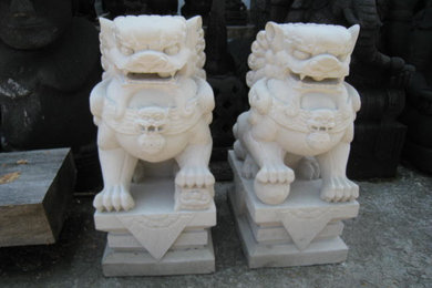 Temple Quality Feng Shui White Guardian Lions
