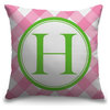 "Letter H - Circle Plaid" Outdoor Pillow 20"x20"