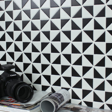 Triangular Windmill Pattern Porcelain Mosaic Tile, Wall decor
