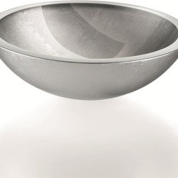Acquaio 53695.29 Round Vessel Bathroom Sink in Silver Leaf 11.8" - Bathroom Sinks