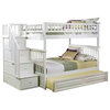 Pemberly Row Full Over Full Staircase Trundle Bunk Bed