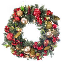 Rustic Wreaths And Garlands by TreeKeeper, Santa's Bags, Village Lighting Co.