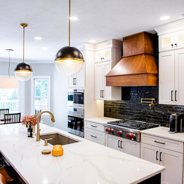 Stunning Black & White Kitchen with Hardwood Accents