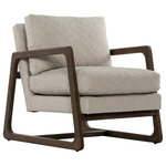 Sunpan - Catalano Lounge Chair, Graph Fog - An exceptionally stylish lounge chair from our Westport collection. Features generously comfortable seat cushions in graph fog quilted fabric. The modern look is finished with an exposed brown solid oak wood.