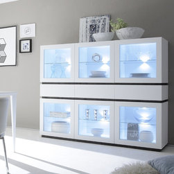 Rex Modern Vitrine by LC Mobili, 6 Doors & 3 Drawers - $3,150.00 - China Cabinets And Hutches