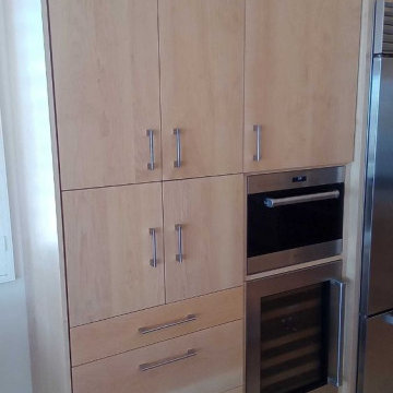 Tesar Redondo Beach Solid Maple Natural Modern Custom Kitchen Cabinets