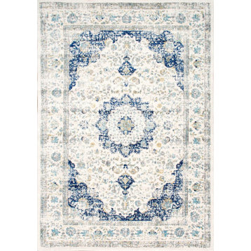 Nuloom Traditional Medallion Verona Rug, Blue 2'8"x8'