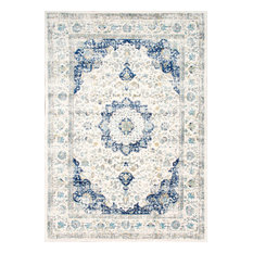 Traditional Medallion Verona Rug, Blue, 2'8"x8'