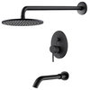 RADIANCE Shower and Bathtub Combo Set with Rough-in Valve, Matte Black