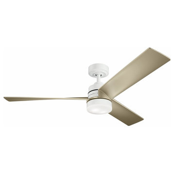 Ceiling Fan Light Kit - 14.5 inches tall by 52 inches wide-White Finish