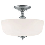 Savoy House - Savoy House 6-6835-2-11 2 Light Semi-Flush Mount-Traditional Style with Transiti - The Savoy House Melrose 2-light ceiling semi-flushMelrose 2 Light Semi Polished Chrome Whit *UL Approved: YES Energy Star Qualified: n/a ADA Certified: n/a  *Number of Lights: 2-*Wattage:60w E26 Medium Base bulb(s) *Bulb Included:No *Bulb Type:E26 Medium Base *Finish Type:Polished Chrome