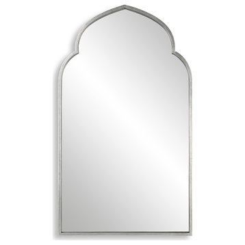 38" Transitional Gray Arched Mirror