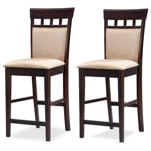 Set of 2 Hyde Upholstered Back Cappucino Bar Stool Chair by Coaster 100220 