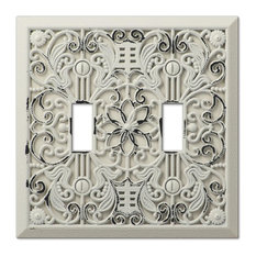 50 Most Por Farmhouse Switch Plates And Outlet Covers For 2018 Amerelle Filigree Antique White Cast 2 Toggle Wallplate Switch Plates And Outlet Covers