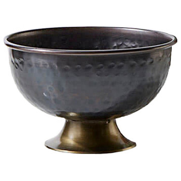Antique Style Hammered Copper Decorative Bowl, 2 Sizes, Large