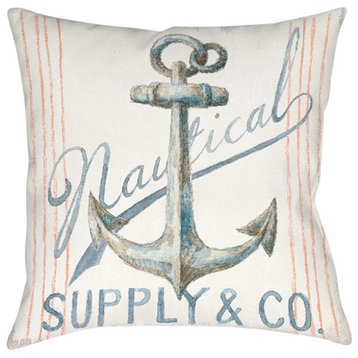 Maritime Anchor Outdoor Pillow, 18"x18"
