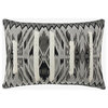 Grey Linen 12"x16" Lumbar Throw Pillow Covers Abstract Lace - Moroccan Canopy