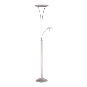 Europa Series 72 Satin Nickel Led Torchiere Floor Lamp Reading Satin Nickel Led Torchiere Floor Lamp