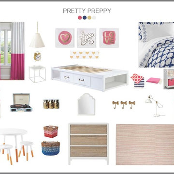 Style Board - "PRETTY PREPPY" Girls Bedroom