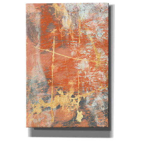 Modern Wall Art, Stretched Canvas With Beautiful Abstract Painting, Orange/Gold