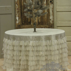 Chichi Ivory Shimmer 60" Round Tablecloth - Tablecloths