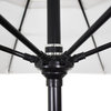 11' Matted Black Collar Tilt Lift Fiberglass Rib Aluminum Umbrella, Sunbrella, True Blue