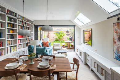 This is an example of a contemporary dining room in London.