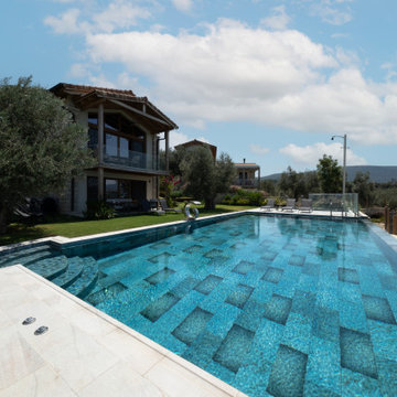 Firuze Mix & Beige Stone Porcelain Tiles - Urla,Izmir Villa