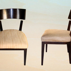 Metaphor | Dining Chairs with Curved Wooden Backrests on Steel Pins - Dining Chairs