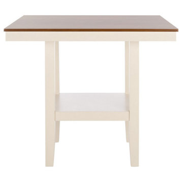 Luke Square Counter Table, White/Natural