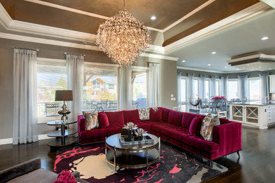 Inspiration for a contemporary living room remodel in Omaha