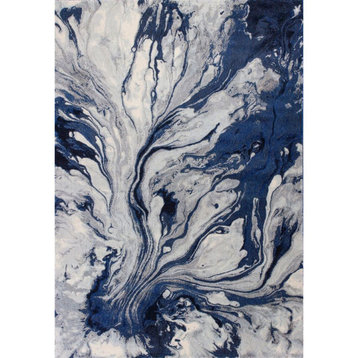 KAS Illusions 6201 Blue Watercolors Area Rug, 6'7"x9'6"