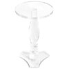 Modern End Table, Clear Acrylic Pedestal Base & Round Top, Small, Triangle Base