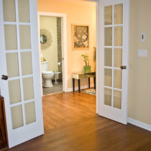 french doors into the bathroom