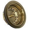 SinkSense Satin Gold 3.5" Basket Strainer Drain with Post Style Basket