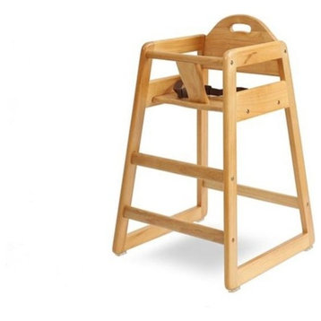 Solid Wood High Chair, Natural