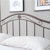 Hodedah Complete Metal Twin-Size Bed with Headboard-Footboard in Bronze Finish