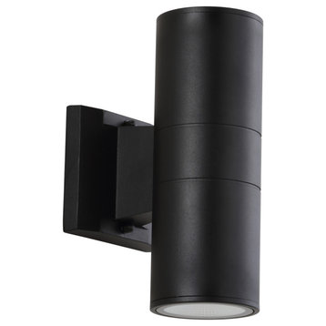 JONATHAN Y Lighting JYL7445 Duo 10" Tall LED Outdoor Wall Sconce - Black