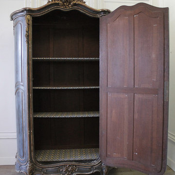 19th Century Louis XV Style French Polychromed Armoire