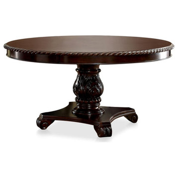 Catania Modern / Contemporary Wood Pedestal Dining Table in Brown Cherry