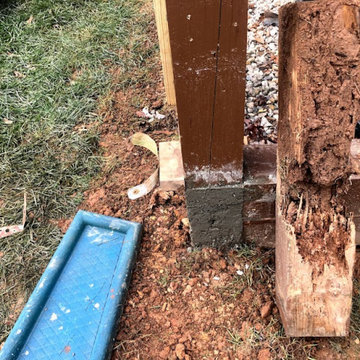 Rotten deck posts repaired