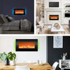31" LED Electric Fireplace Wall-Mounted With Backlight Colors, Adjustable Heat